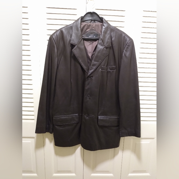 Jones New York City Men's Genuine Leather Jacket - Picture 1 of 12